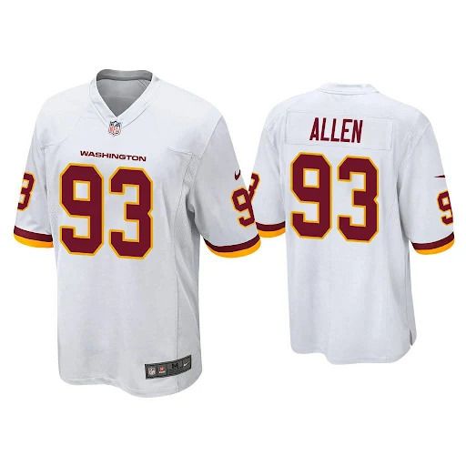 Men Washington Redskins 93 Jonathan Allen Nike White Retired Player Game NFL Jersey